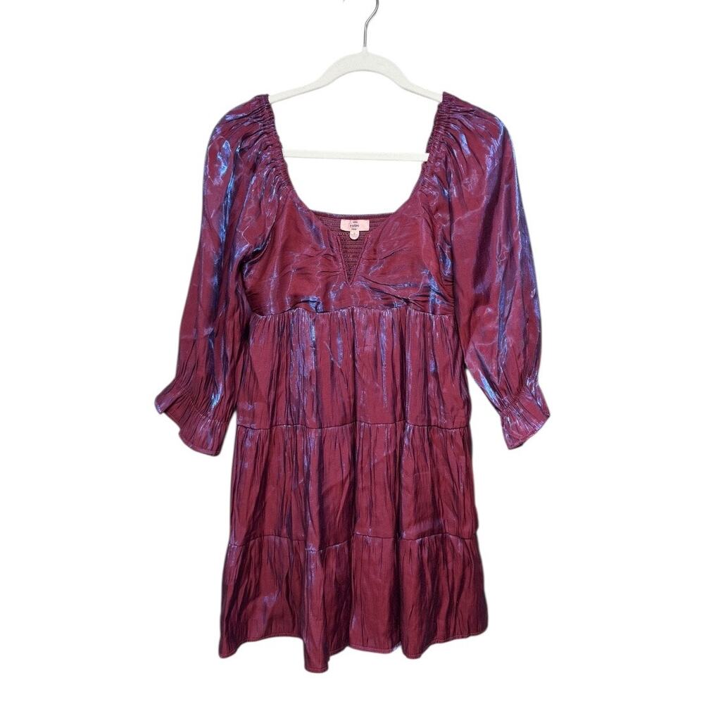 Entro Purple and Red Irredescent Mini Dress - Size Small